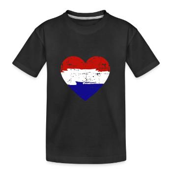 Drapeau du cœur des Pays-Bas - T-shirt bio Premium Enfant - noir - Devant