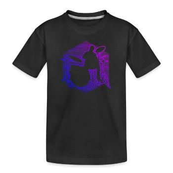 Drummer Drum Kit Damen Schlagzeuger Schlagzeugspie - Kinder Premium Bio T-Shirt - Schwarz - Vorne