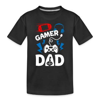 Papa joueur - T-shirt bio Premium Enfant - noir - Devant