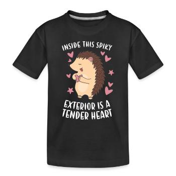 Inside This Spiky Exterior Is A Tender Heart - Kids' Premium Organic T-Shirt - black - Front