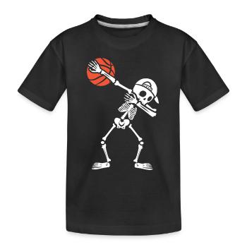 Basketball Player Dabbing Skeleton Basketball - Kids' Premium Organic T-Shirt - black - Front