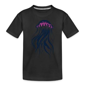 Flotter et briller, méduse avec des tentacules - T-shirt bio Premium Enfant - noir - Devant