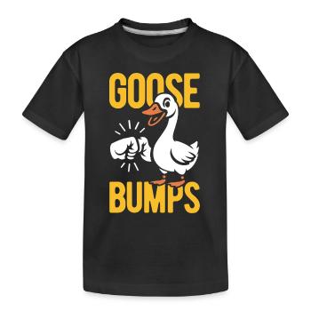 Chair de poule - Oie avec bosse de poing - Jeu de mots - T-shirt bio Premium Enfant - noir - Devant