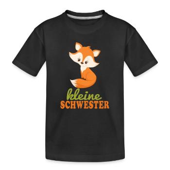 big sister fox - Kids' Premium Organic T-Shirt - black - Front