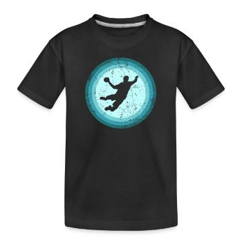 Handball Spieler Retro Handballer Handballspieler - Kinder Premium Bio T-Shirt - Schwarz - Vorne