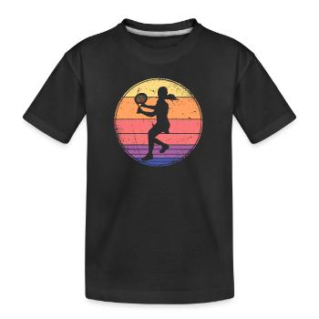 Padel Player Retro Design Padeltennis Women - Kids' Premium Organic T-Shirt - black - Front