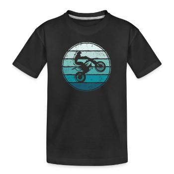 Motocross Dirt Bike Motorrad Enduro Moto-Cross - Kinder Premium Bio T-Shirt - Schwarz - Vorne
