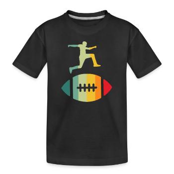 rugby joueur de rugby ballon de rugby arc-en-ciel rétro - T-shirt bio Premium Enfant - noir - Devant