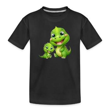 Dinosaurier Baby Tyrannosaurus zwei Dino T-Rex - Kinder Premium Bio T-Shirt - Schwarz - Vorne