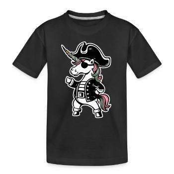 Einhorn Einhörner Fabelwesen Mystisch - Kinder Premium Bio T-Shirt - Schwarz - Vorne