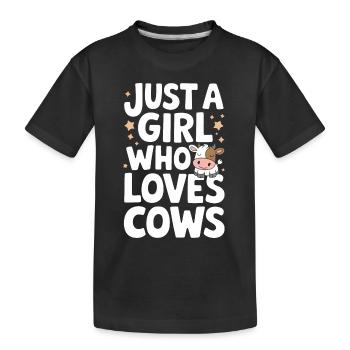 Éleveur de vaches Ferme Éleveur de vaches - T-shirt bio Premium Enfant - noir - Devant