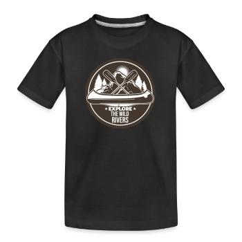 KAYAK PADDLE RUDDER CANOE RAFTING RIVER SAYING MOTIF - Kids' Premium Organic T-Shirt - black - Front