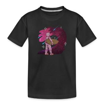 ASTRONAUT SPACE SURFER SURF SURFING SURF MOTIF - Kids' Premium Organic T-Shirt - black - Front