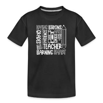 Unterrichten Inspirieren Motivieren Lehrer Motiv - Kinder Premium Bio T-Shirt - Schwarz - Vorne