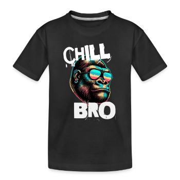 Chill Bro - Cooler Affe mit Sonnebrille Geschenkid - Kinder Premium Bio T-Shirt - Schwarz - Vorne