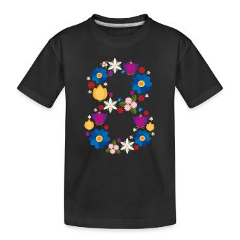 Flowers 8 - Kinder Premium Bio T-Shirt - Schwarz - Vorne