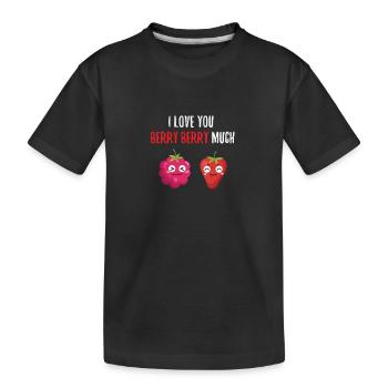Fruits Berry Shirt I Love You Berry Berry Much - Kids' Premium Organic T-Shirt - black - Front