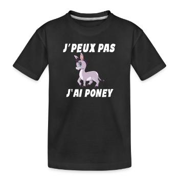 Poney - Cheval - Poney club - T-shirt bio Premium Enfant - noir - Devant