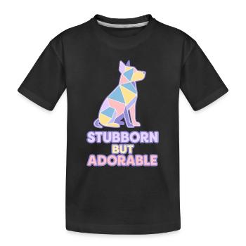 Stur, aber liebenswert – Pastellfarbener geometrischer Hund - Kinder Premium Bio T-Shirt - Schwarz - Vorne