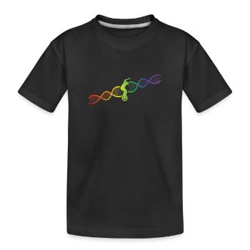 DNA Helix Rainbow Genetics Unicycle Colorful - Kids' Premium Organic T-Shirt - black - Front