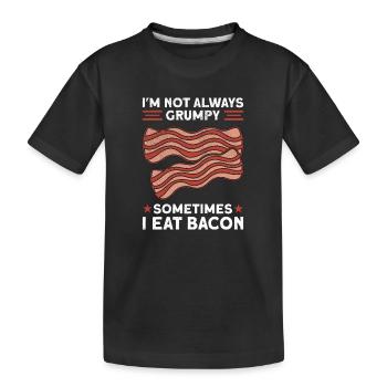 Drôle De Bacon Dire Du Bacon Croustillant De la malbouffe - T-shirt bio Premium Enfant - noir - Devant