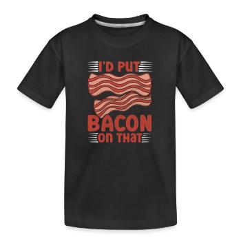 Drôle De Bacon Dire Du Bacon Croustillant De la malbouffe - T-shirt bio Premium Enfant - noir - Devant