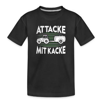 Attaque avec des excréments Drôle de fermier et d’agriculteur disant - T-shirt bio Premium Enfant - noir - Devant