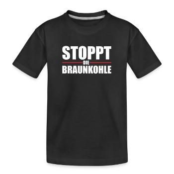 Keine Kohle Kohlekraft Umweltschutz Energie Strom - Kinder Premium Bio T-Shirt - Schwarz - Vorne