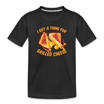 Sandwich au fromage grillé Pain grillé Nourriture drôle de dicton - T-shirt bio Premium Enfant - noir - Devant