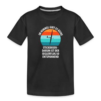 Segelflieger Segelfliegen Segelflugzeug Fliegen - Kinder Premium Bio T-Shirt - Schwarz - Vorne