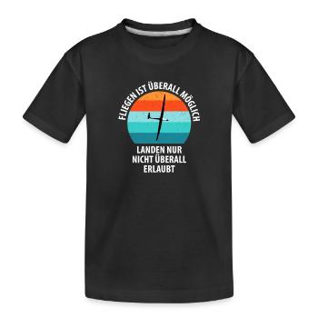 Segelflieger Segelfliegen Segelflugzeug Fliegen - Kinder Premium Bio T-Shirt - Schwarz - Vorne