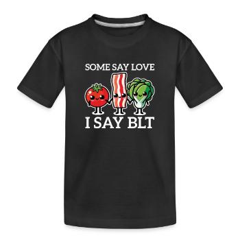 BLT Sandwich Foodie Liebe Toastbrot Bacon Kochen - Kinder Premium Bio T-Shirt - Schwarz - Vorne