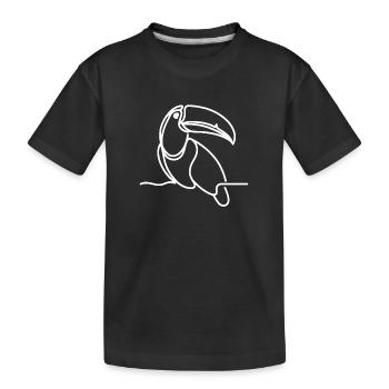 Line Drawing Painting Toucan - One Line Drawing - Kids' Premium Organic T-Shirt - black - Front