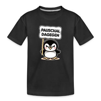Pauschal dagegen Süßer Pinguin - Kinder Premium Bio T-Shirt - Schwarz - Vorne