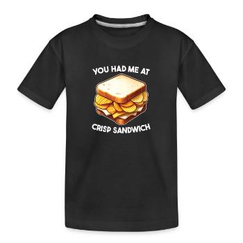 You had me at Crisp Sandwich English - Kids' Premium Organic T-Shirt - black - Front