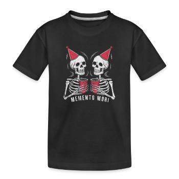 Drôle Memento Mori Squelette Fête Stoïcien Latin - T-shirt bio Premium Enfant - noir - Devant