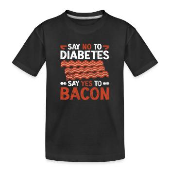 Cétogène Musculation Régime Keto Bacon Protéines - T-shirt bio Premium Enfant - noir - Devant