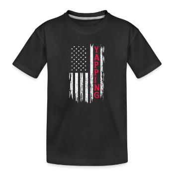 Lustiger Yapper Humor Amerika amerikanische Flagge - Kinder Premium Bio T-Shirt - Schwarz - Vorne