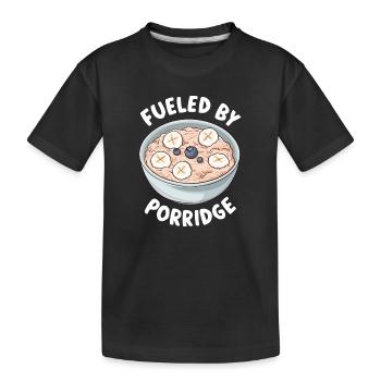 Porridge drôle, nourriture saine, petit-déjeuner à l'avoine - T-shirt bio Premium Enfant - noir - Devant