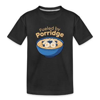 Porridge drôle, nourriture saine, petit-déjeuner à l'avoine - T-shirt bio Premium Enfant - noir - Devant
