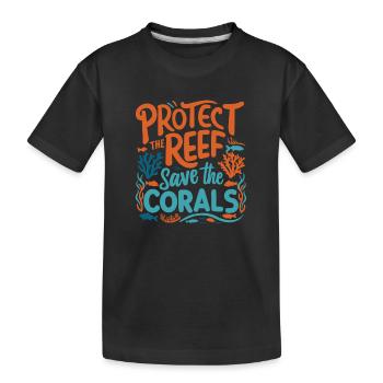 Schütze die Riffe Rette die Korallen Ozeanliebhaber - Kinder Premium Bio T-Shirt - Schwarz - Vorne