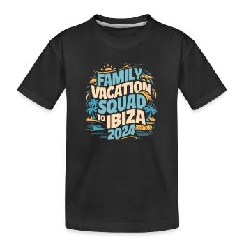 Familienurlaub auf Ibiza 2024 Sommerurlaub - Kinder Premium Bio T-Shirt - Schwarz - Vorne
