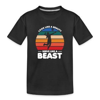 Volleyball Aussehen wie eine Schönheit Servieren wie ein Biest - Kinder Premium Bio T-Shirt - Schwarz - Vorne