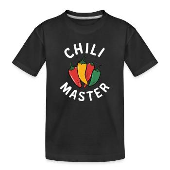 Chili Chili Master Spicy Food Pfeffer Fan Boys - Kinder Premium Bio T-Shirt - Schwarz - Vorne
