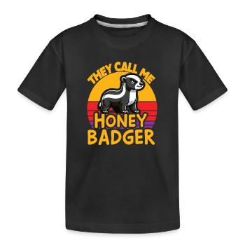 Lustiger Honigdachs Sie nennen mich Honigdachs und sagen - Kinder Premium Bio T-Shirt - Schwarz - Vorne