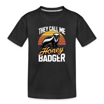 Lustiger Honigdachs Sie nennen mich Honigdachs und sagen - Kinder Premium Bio T-Shirt - Schwarz - Vorne