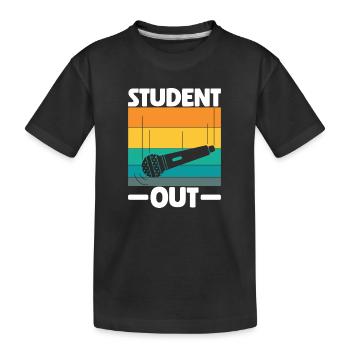 Étudiant Out Mic Drop Retraite Diplôme de fin d’études - T-shirt bio Premium Enfant - noir - Devant