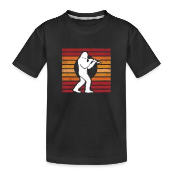 Flûte traversière Sasquatch Bigfoot Sunset Vintage - T-shirt bio Premium Enfant - noir - Devant