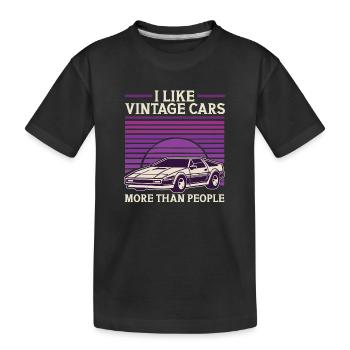 Ich mag Oldtimer mehr als Menschen Lustiger Oldtimer - Kinder Premium Bio T-Shirt - Schwarz - Vorne
