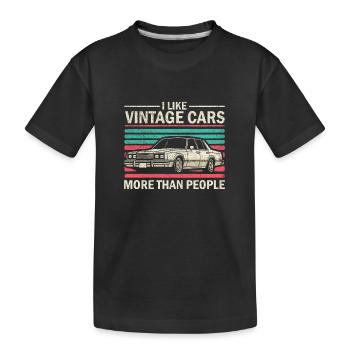 I Like Vintage Cars more Than People Funny Vintage - Kids' Premium Organic T-Shirt - black - Front